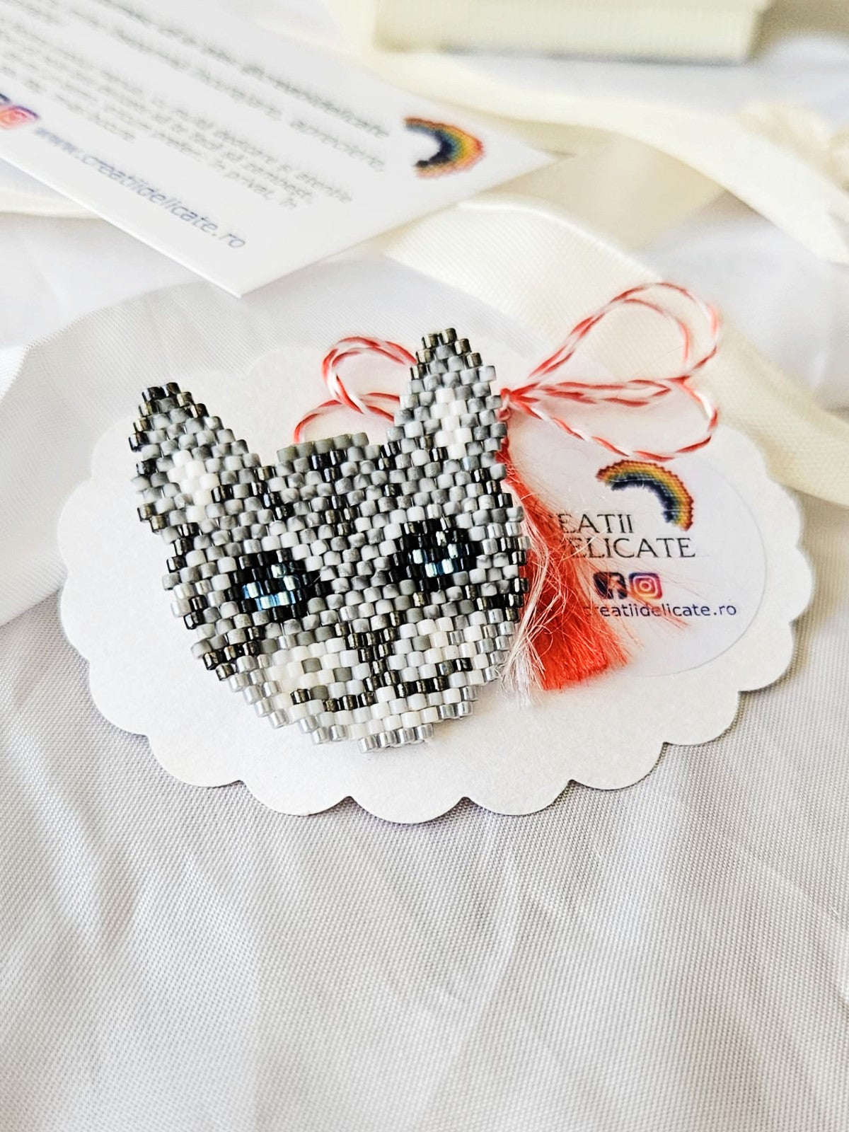 Brosa martisor pisica mare gri - ❤️ Creatii Delicate