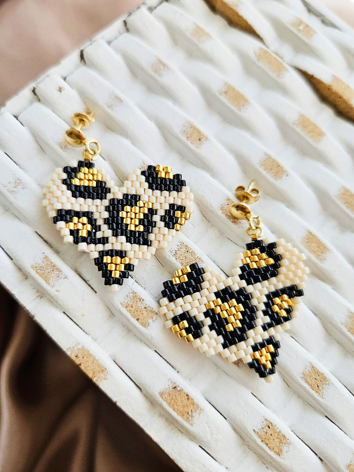 Cercei inima mare Animal Print