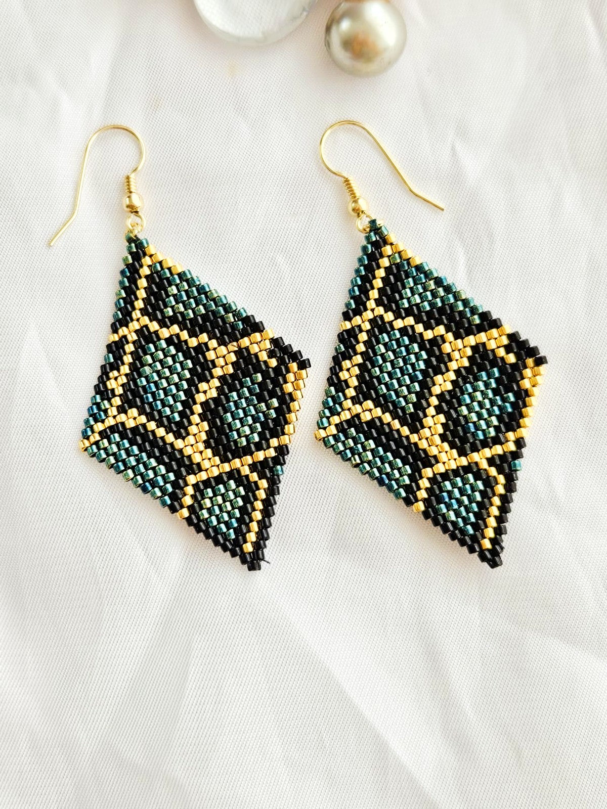 Cercei romb albastru Animal Print
