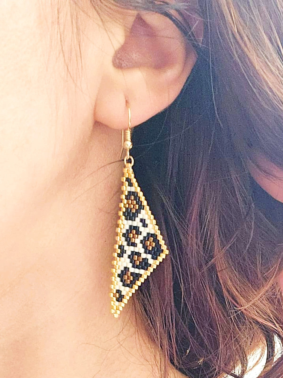 Cercei triunghi lung Animal Print