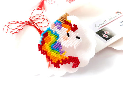 Brosa martisor unicorn multicolor - ❤️ Creatii Delicate 