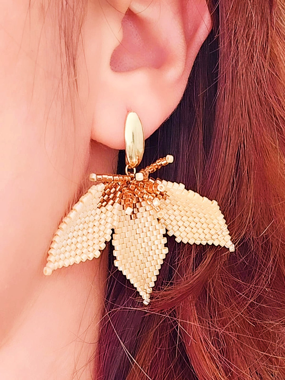 Cercei flori 3 petale - ❤️ Creatii Delicate 