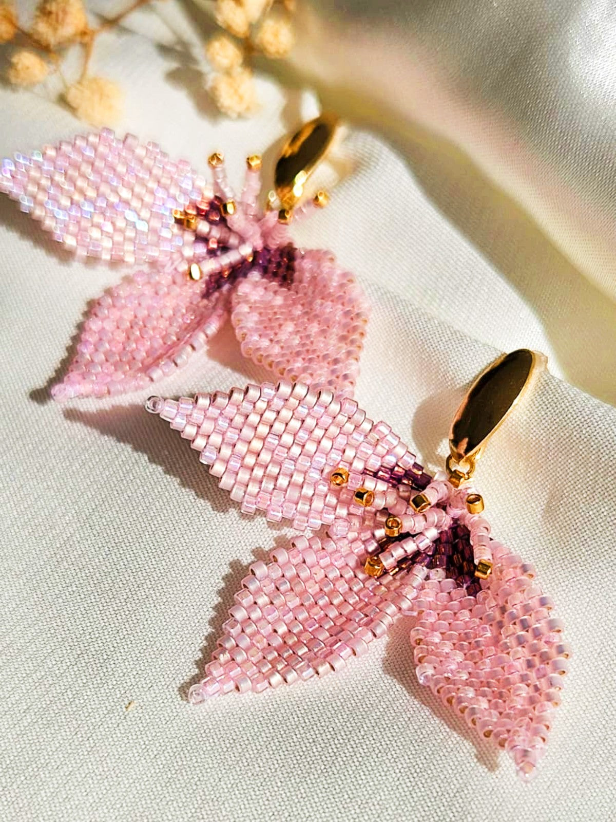 Cercei flori 3 petale - ❤️ Creatii Delicate 