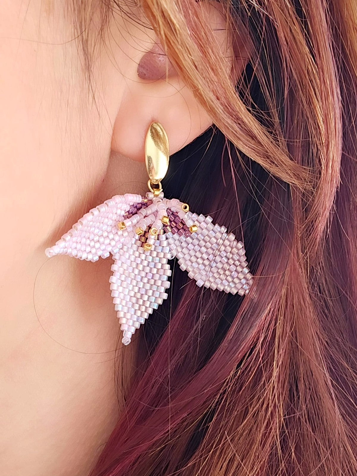 Cercei flori 3 petale - ❤️ Creatii Delicate 
