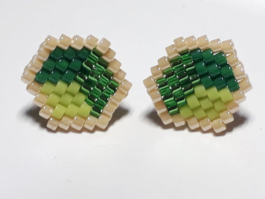 Cercei hexagon verde - Creatii Delicate