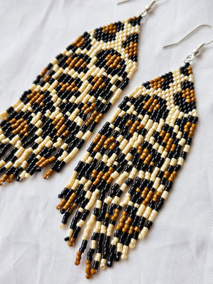 Cercei lungi franjuri Animal Print