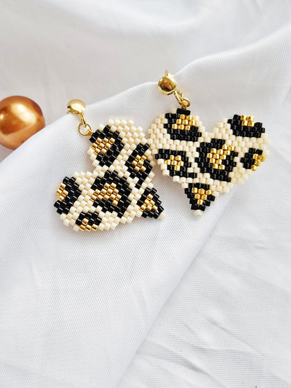 Cercei inima mare Animal Print