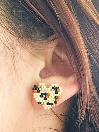 Cercei inima mica Animal Print