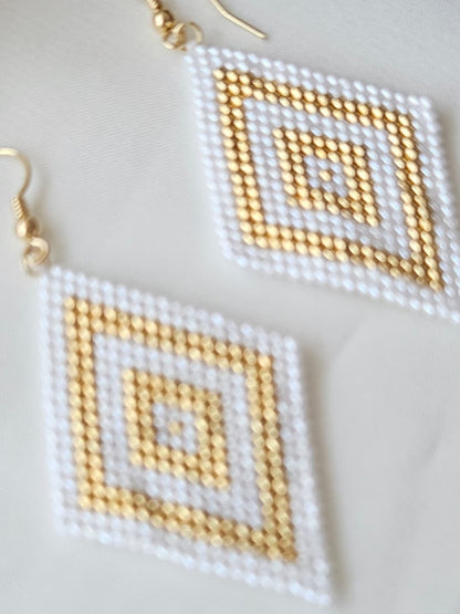 Cercei romb 2 nuante