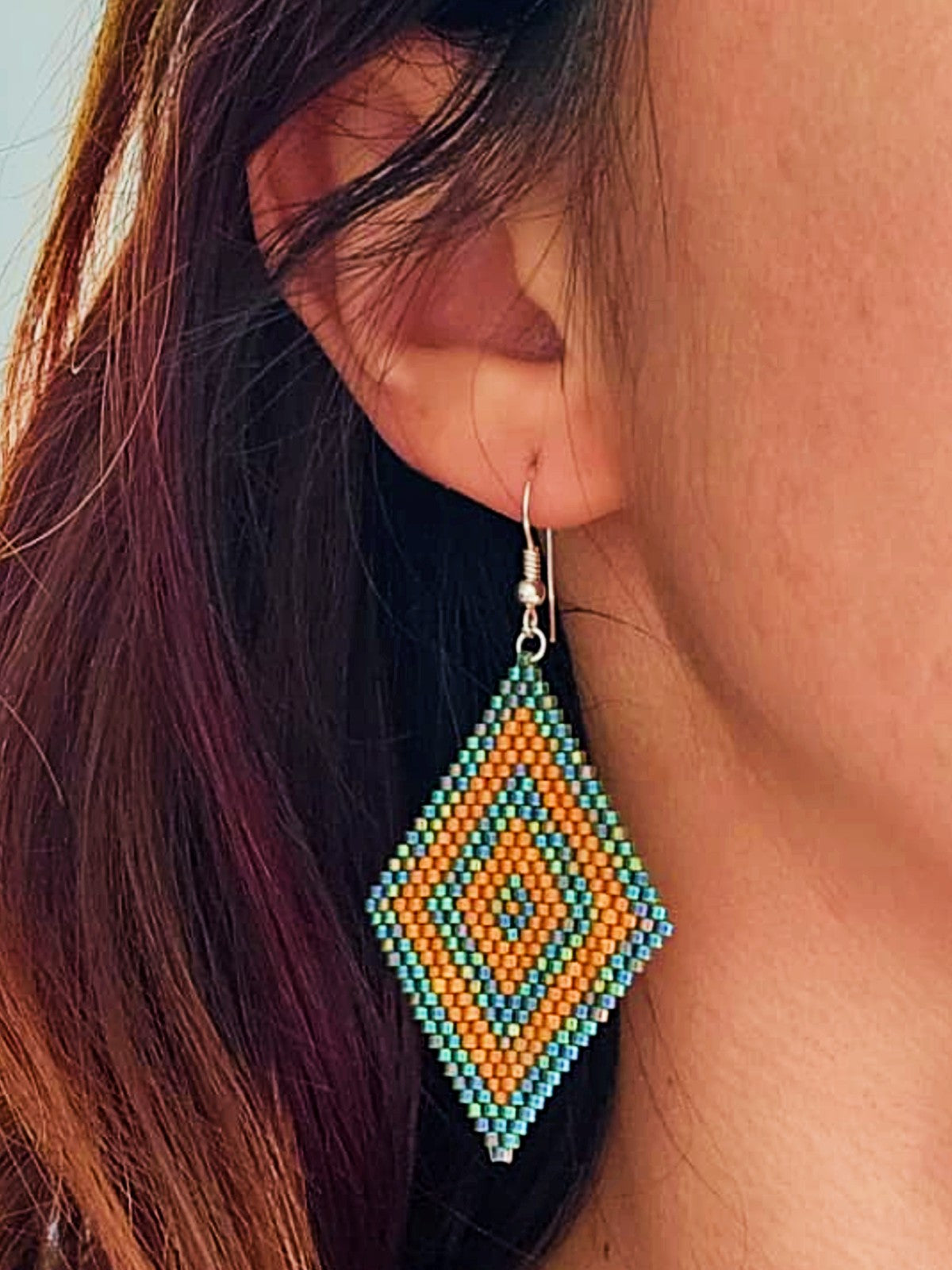 Cercei romb 2 nuante